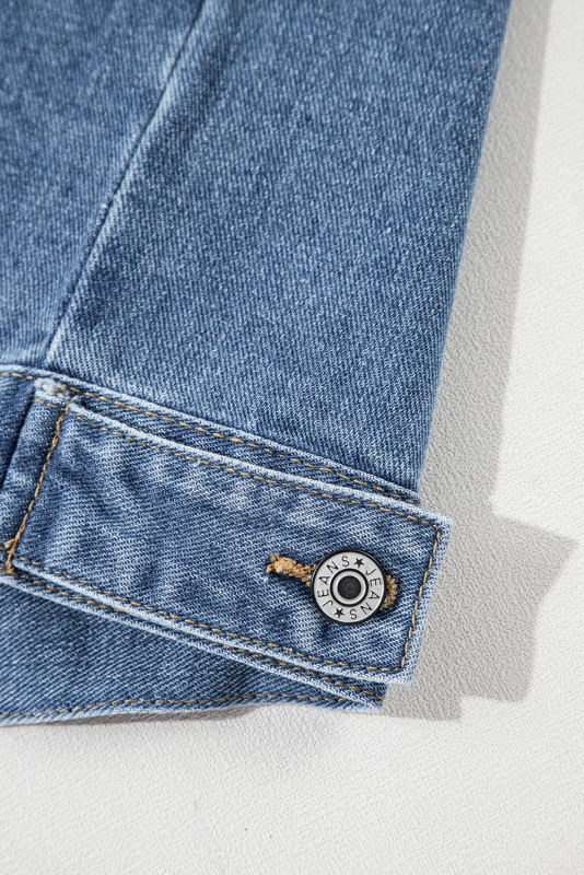 Light Blue Washed Oversize Pocketed Denim Jacket