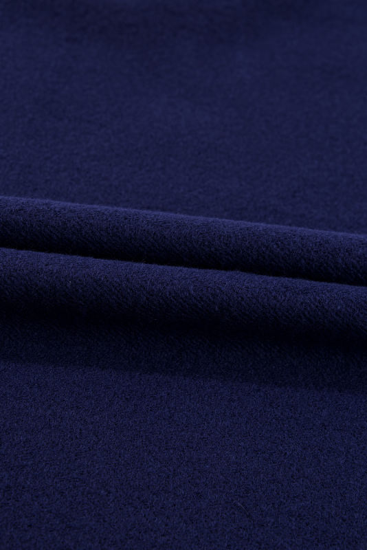 Navy Blue Solid Fleece Lined Drop Shoulder High Low Sweatshirt