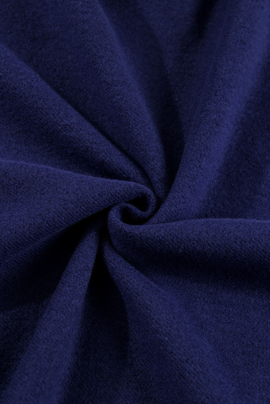 Navy Blue Solid Fleece Lined Drop Shoulder High Low Sweatshirt