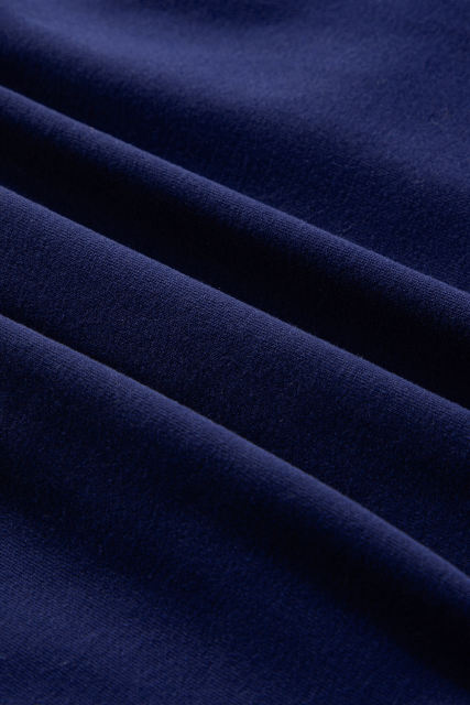 Navy Blue Solid Fleece Lined Drop Shoulder High Low Sweatshirt