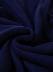 Navy Blue Solid Fleece Lined Drop Shoulder High Low Sweatshirt