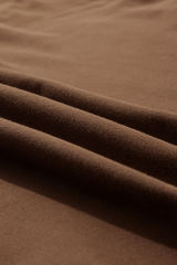 Coffee Solid Color High Low Pullover and Skinny Pants Set