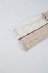 Parchment Crochet Detail Exposed Seam High Low Loose Top