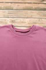 Valerian Solid Fleece Lined Drop Shoulder High Low Sweatshirt