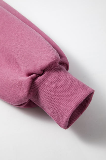 Valerian Solid Fleece Lined Drop Shoulder High Low Sweatshirt