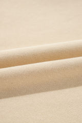 Parchment Solid O Neck High Low Hem Pullover Sweatshirt