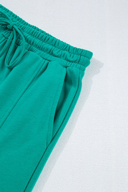 Solid Color Pullover Top and Cargo Pants Set