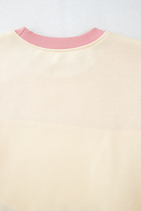 Meadow Mauve Colorblock Patchwork Drop Shoulder Sweatshirt