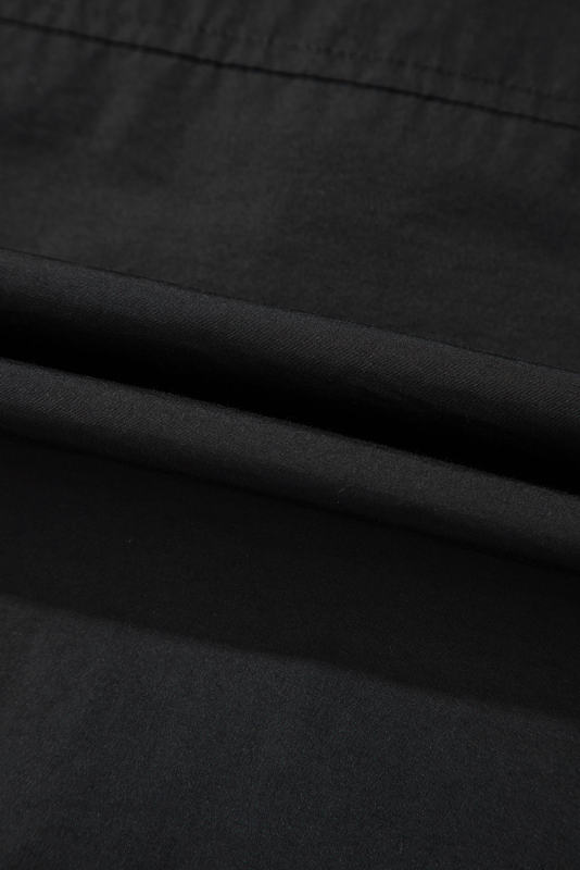 Black Flap Pockets Zip Up High Neck Vest