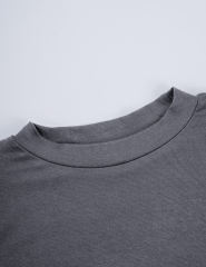 Dark Gray Short Sleeve Top and Drawstring Pant Lounge Set