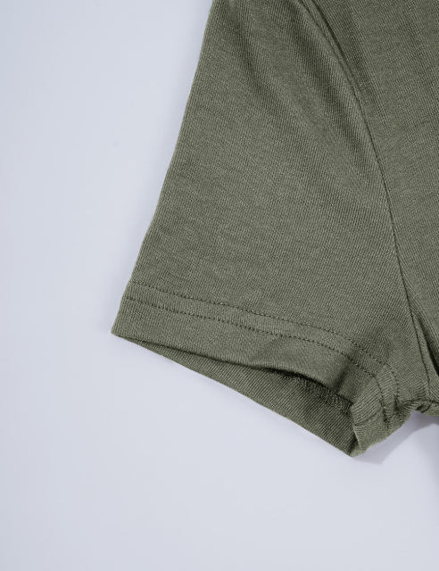 Army Green Short Sleeve Top and Drawstring Pant Lounge Set