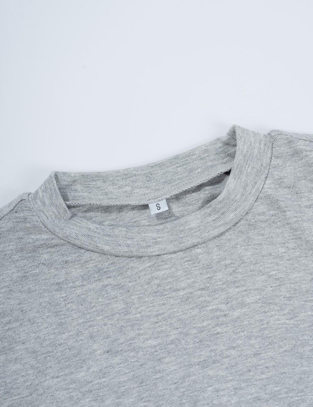 Gray Short Sleeve Top and Drawstring Pant Lounge Set