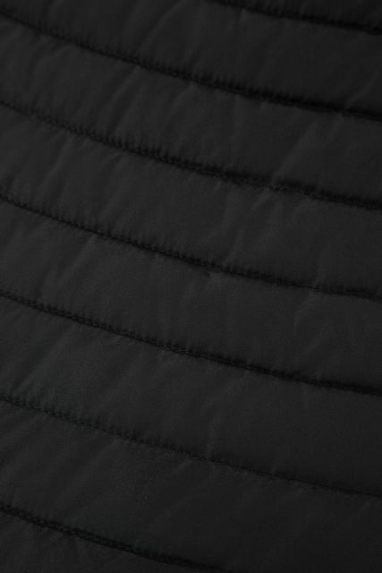 Black Solid Color Quilted Zip-up Puffer Jacket