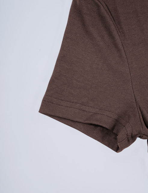 Brown Short Sleeve Top and Drawstring Pant Lounge Set
