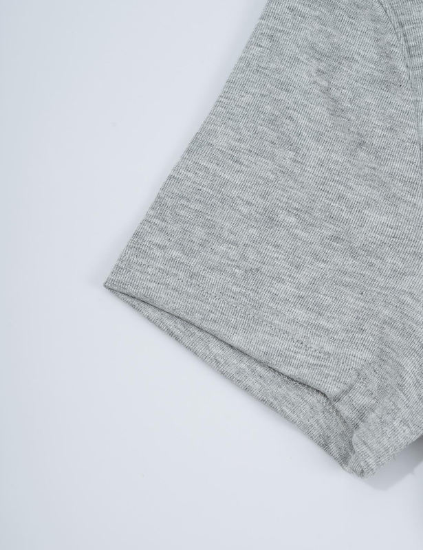 Gray Short Sleeve Top and Drawstring Pant Lounge Set