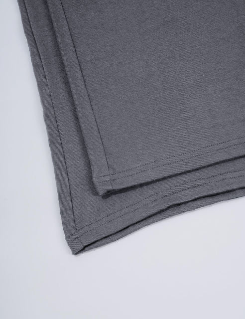Dark Gray Short Sleeve Top and Drawstring Pant Lounge Set