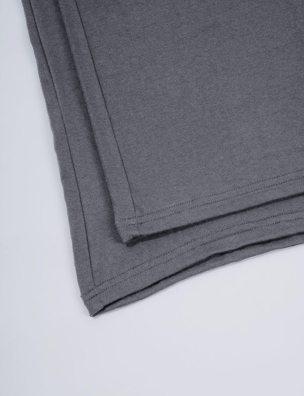 Dark Gray Short Sleeve Top and Drawstring Pant Lounge Set