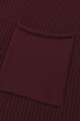 Mineral Red Patch Pocket Ribbed Knit Short Sleeve Sweater