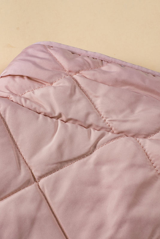Pink Fleece Lined Quilted Vest Jacket