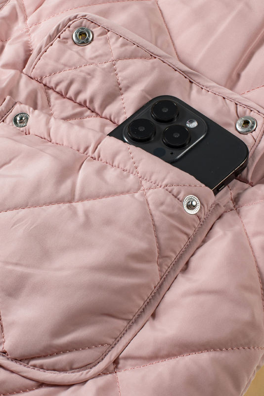 Pink Fleece Lined Quilted Vest Jacket