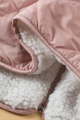 Pink Fleece Lined Quilted Vest Jacket