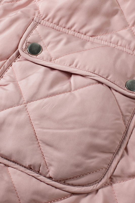Pink Fleece Lined Quilted Vest Jacket