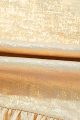 Gold Metallic Frilled V Neck Puff Sleeve Babydoll Blouse