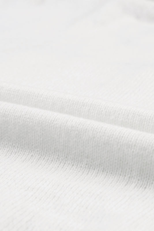 White XOXO Glitter Print Round Neck Casual Sweater