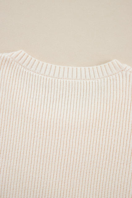 Beige Tinsel Holly Jolly Graphic Classic Sweater