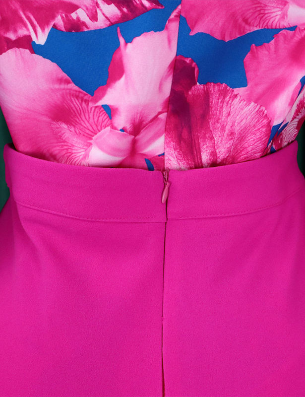 Rose Flounce Sleeve Floral Blouse and Wide Leg Pant Set