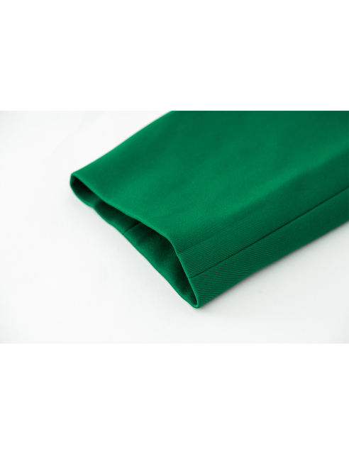 Green Solid Color Lapel Collar Blazer Coat