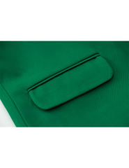 Green Solid Color Lapel Collar Blazer Coat