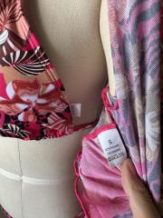 Leopard Floral Print 3pcs Bikini and Beach Cover Set