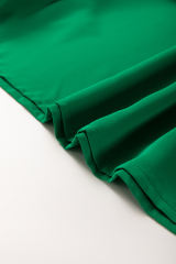 Green Oversized Color Block Boat Neck Tunic Blouse