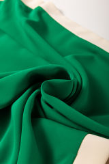 Green Oversized Color Block Boat Neck Tunic Blouse