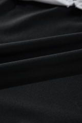 Black Contrast Trim Two Tone Belted One Piece Swimsuit