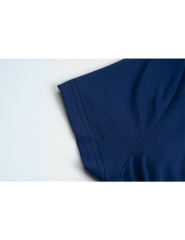 Navy Blue Solid V Neck Slim Fit Short Sleeve Top