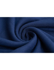 Navy Blue Solid V Neck Slim Fit Short Sleeve Top