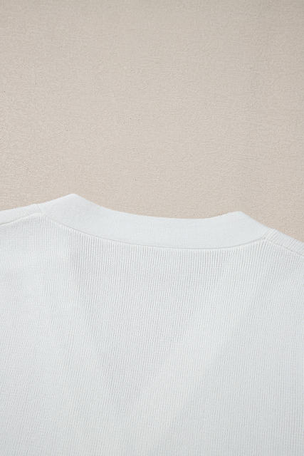 White V Neck Buttoned Sweater Vest