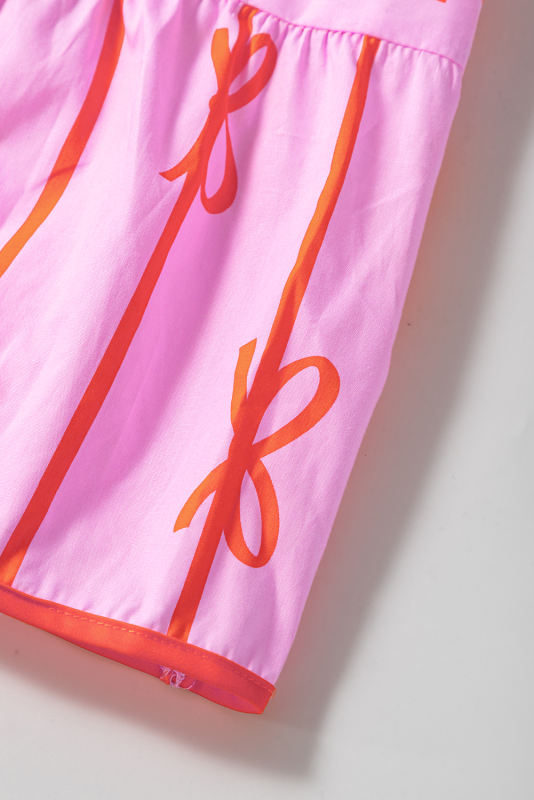 Rose Bow Tastic Clinched Waist Ruffled Plus Size Dress