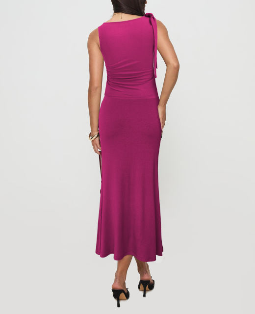 Rosy Lace-up Smocked Waist Tank Top and Maxi Skirt Set