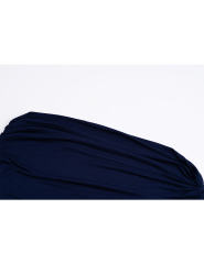 Navy Blue Ruched Off Shoulder Maxi Bodycon Dress