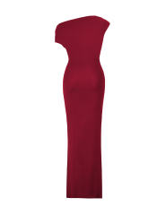 Burgundy Ruched Off Shoulder Maxi Bodycon Dress