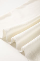 White Solid Color Ribbed Knit Scoop Neck Tank Top