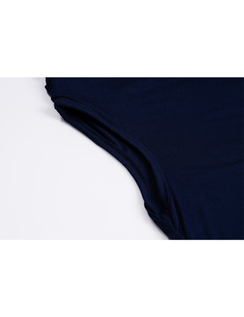 Navy Blue Ruched Off Shoulder Maxi Bodycon Dress