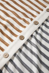 Gray Stripe Plus Size Color Block Buttoned Sleeveless Wide Leg Jumpsuit