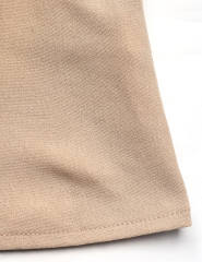 Khaki Lace-up V Neck Pleated Puff Sleeve Tops