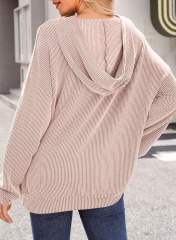 Beige Textured Loose Fit Kangroo Pocket Hoodie