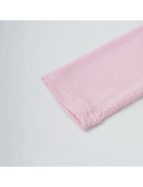 Pink Star Printed Long Sleeve Crop Top