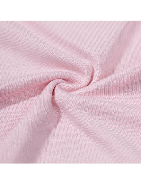 Pink Star Printed Long Sleeve Crop Top